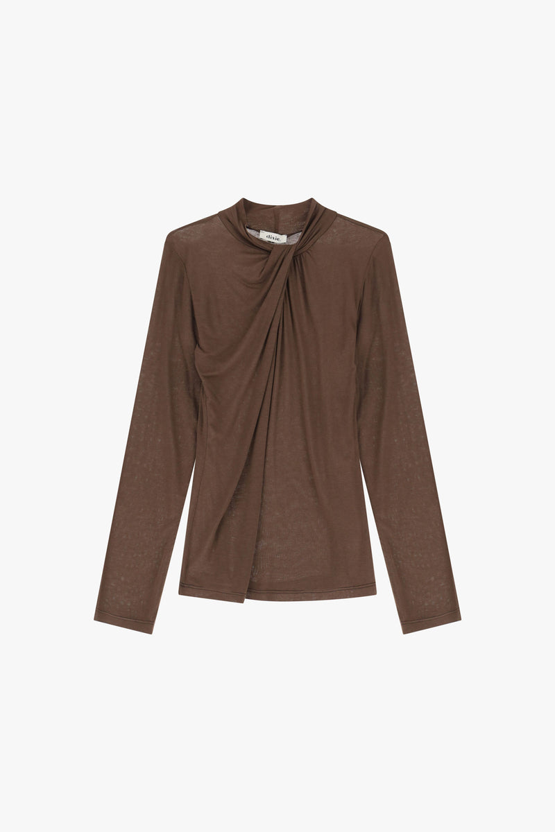 Top col drape Dixie manches longues Moro