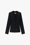 Top col drapé Dixie manches longues Nero
