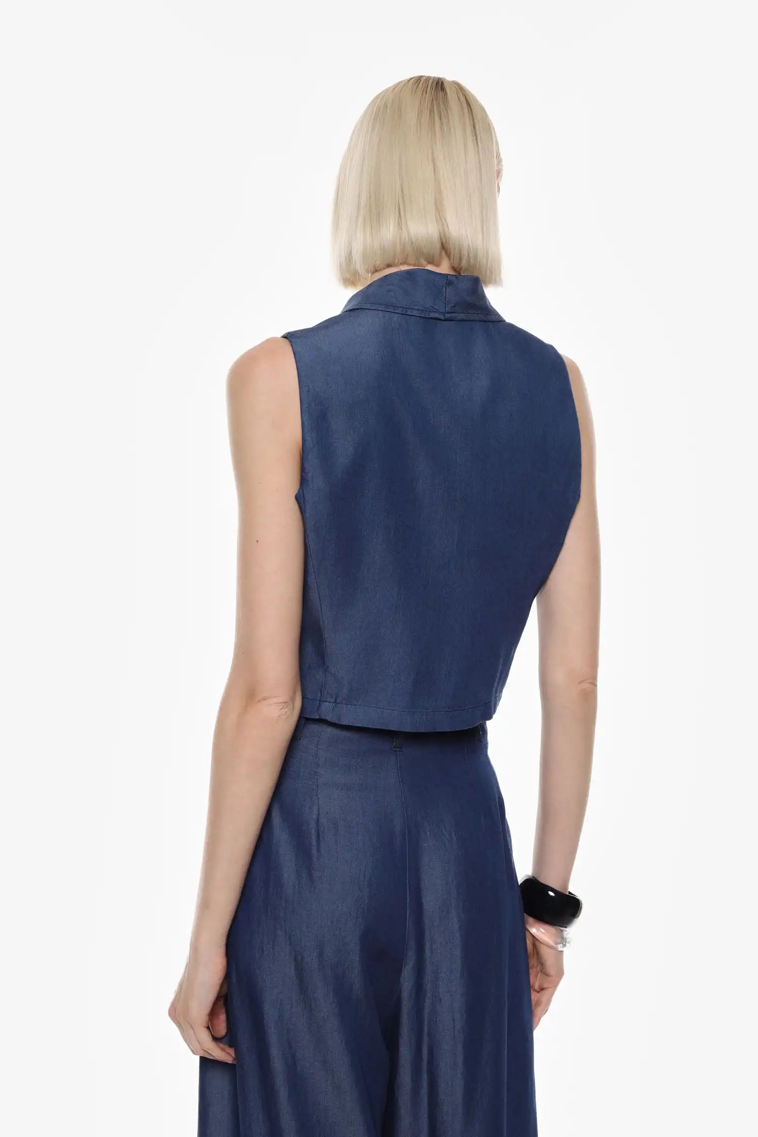 Gilet Imperial boutonné Blu Denim