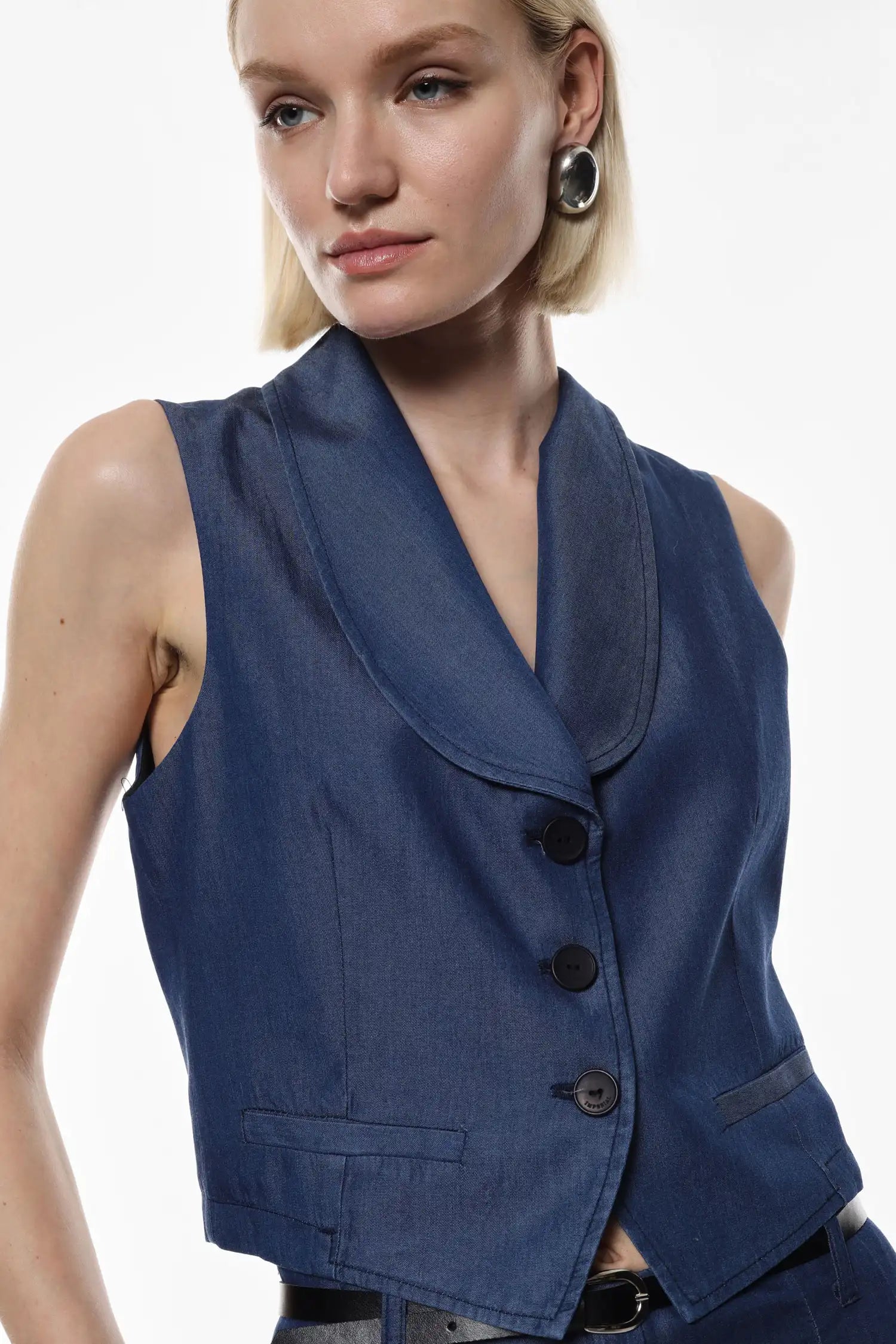 Gilet Imperial boutonné Blu Denim