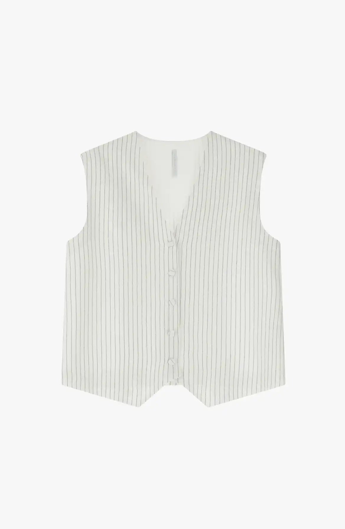 Gilet Imperial à rayures en lin Panna
