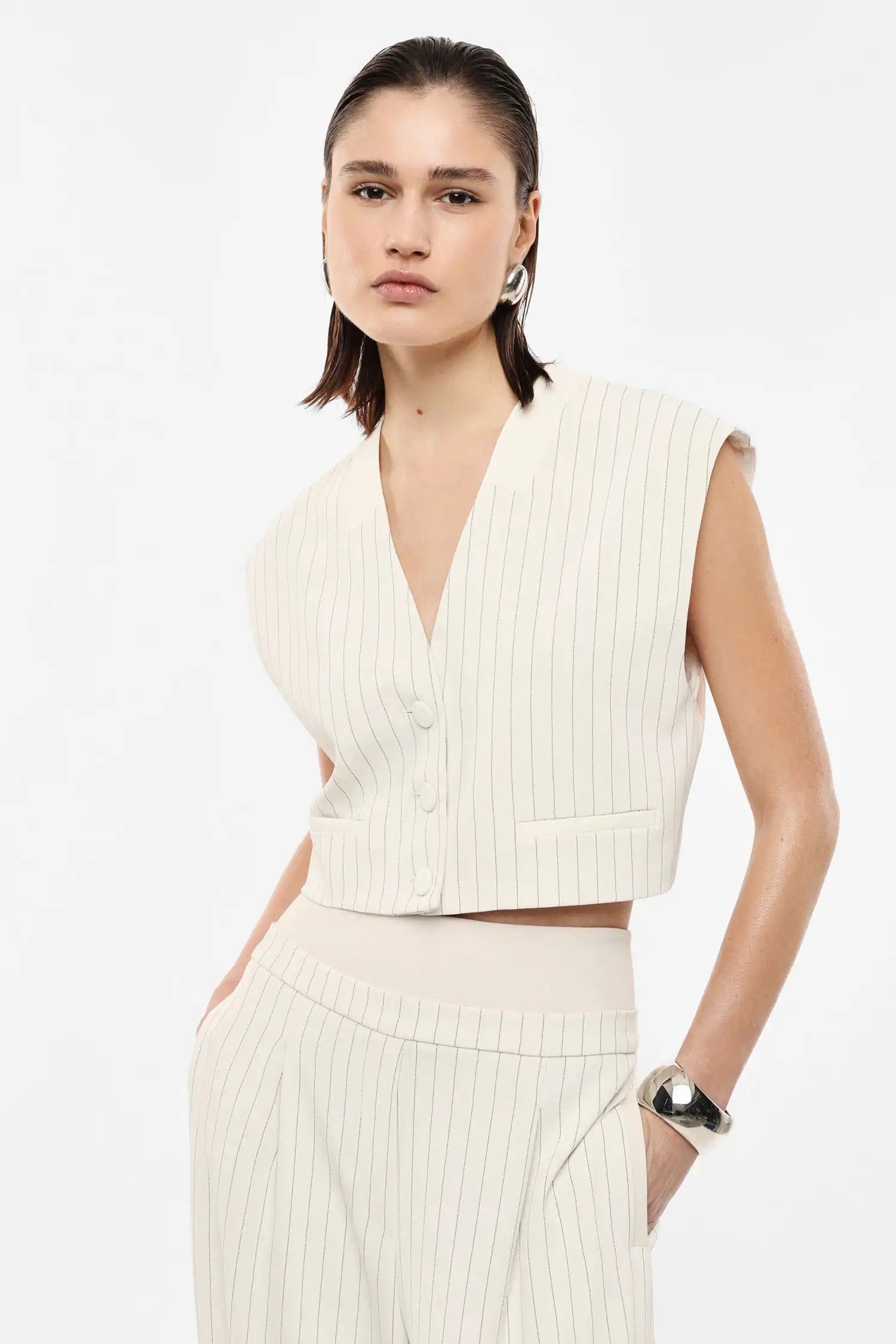 Gilet sans manche rayé Imperial Panna