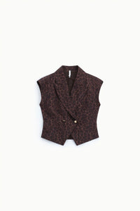 Gilet Imperial tailleur croisé Léopard Moro
