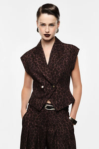 Gilet Imperial tailleur croisé Léopard Moro