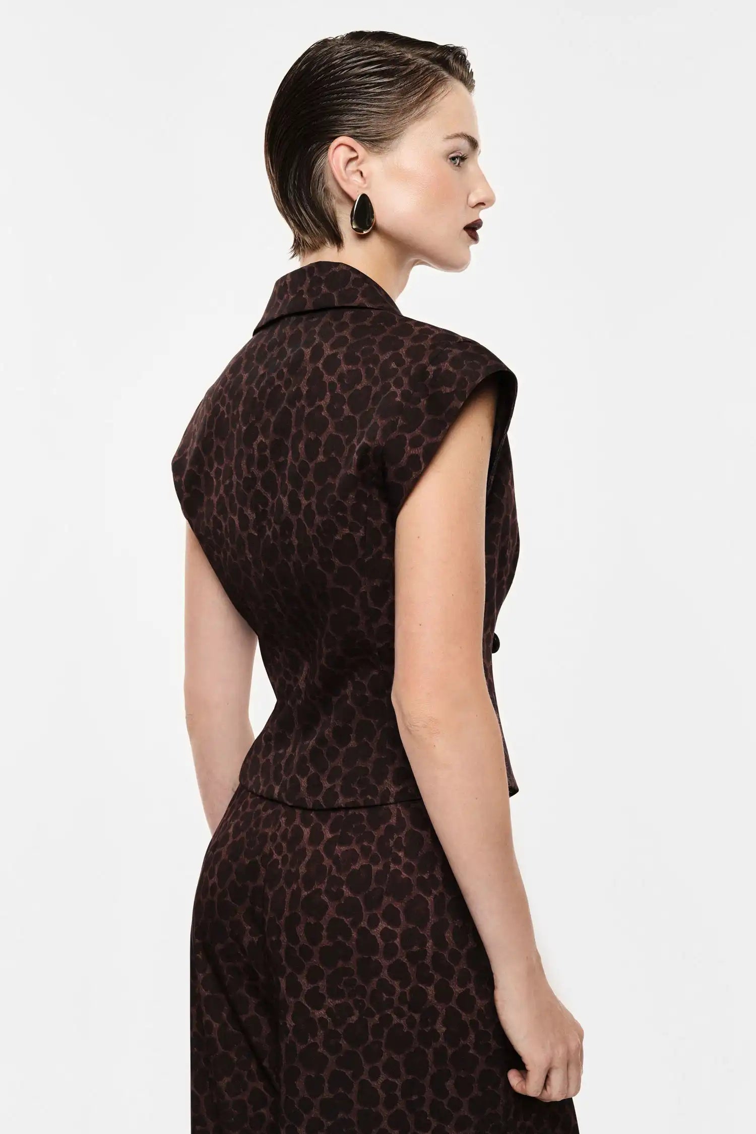 Gilet Imperial tailleur croisé Léopard Moro
