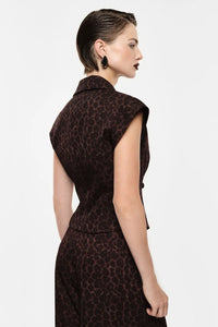 Gilet Imperial tailleur croisé Léopard Moro