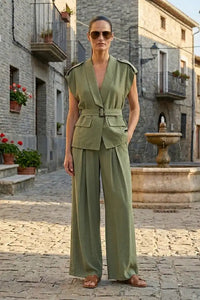Pantalon large Dixie Salvia