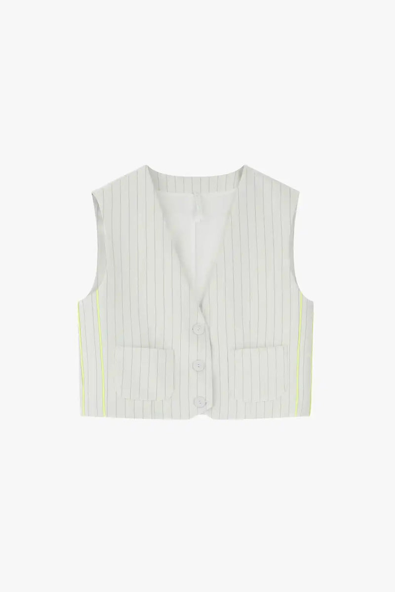 Gilet Imperial à rayures et bandes jaunes fluo Panna
