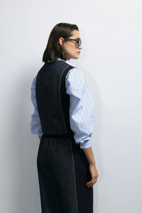 Gilet Imperial boutonné Blu Denim