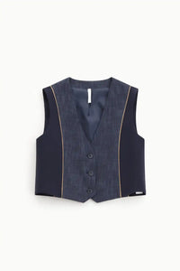 Gilet Imperial boutonné Blu Denim