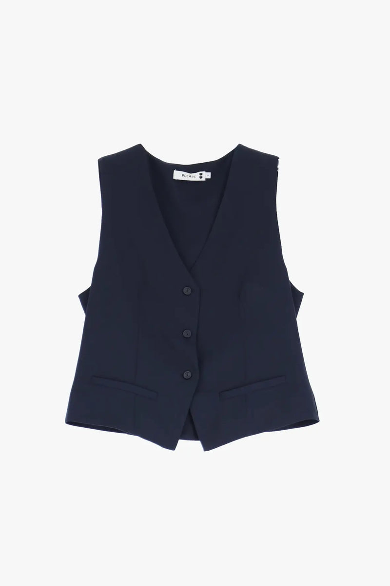 Gilet boutonné Please Navy