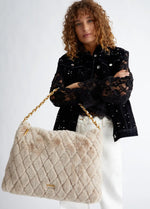 Sac Fourre-tout Liu Jo Fourrure Coffee Milk