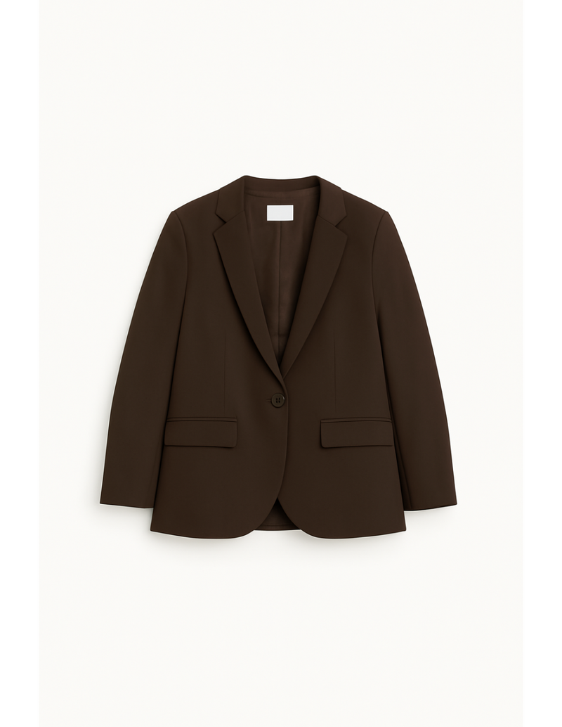 Blazer de tailleur Imperial en crepe chocolat Moro