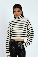Pull Imperial Crop à rayures Bianco