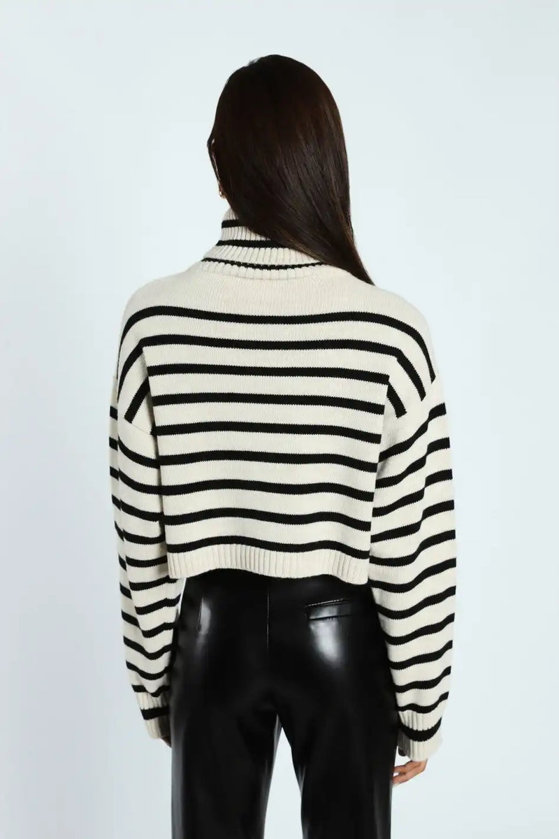 Pull Imperial Crop à rayures Bianco