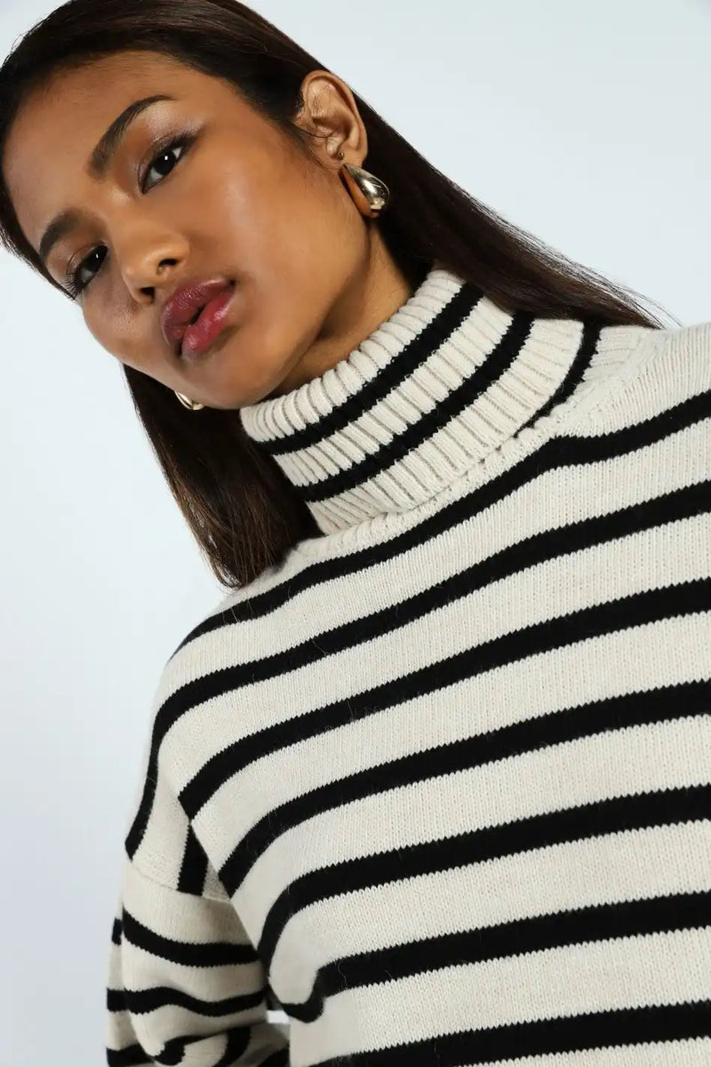 Pull Imperial Crop à rayures Bianco