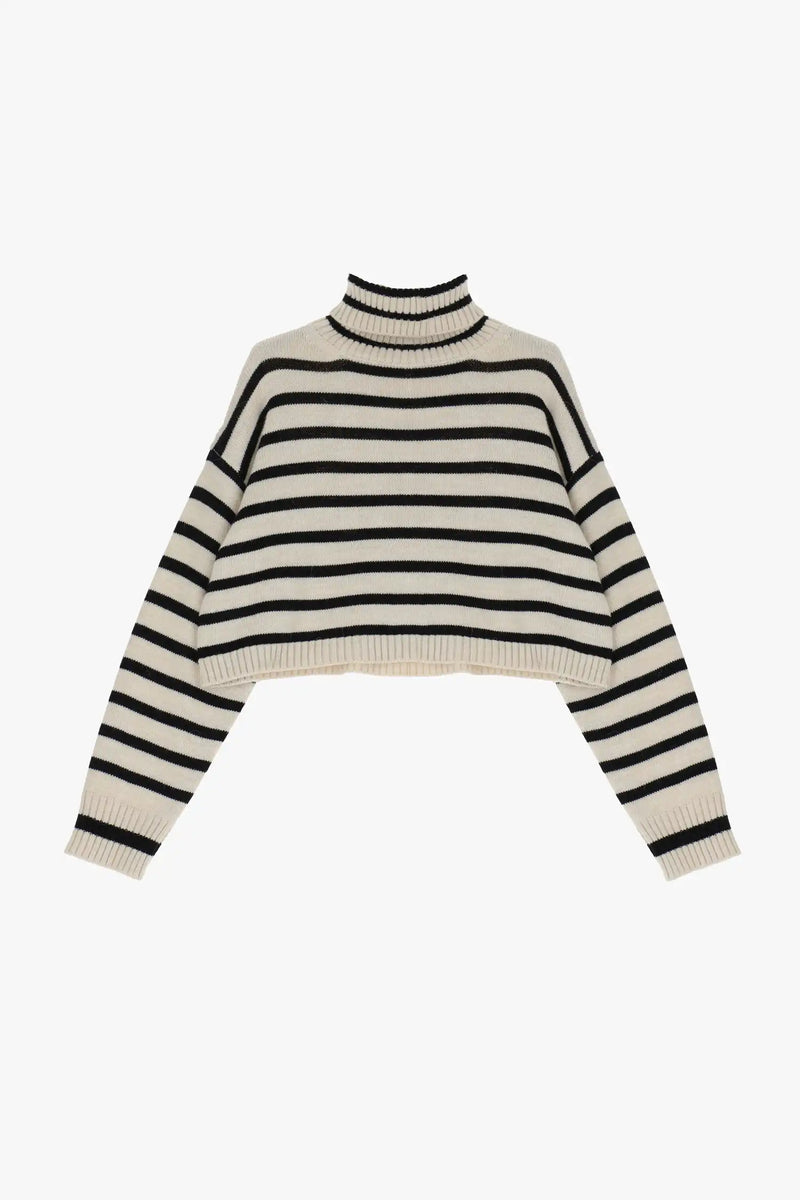 Pull Imperial Crop à rayures Bianco