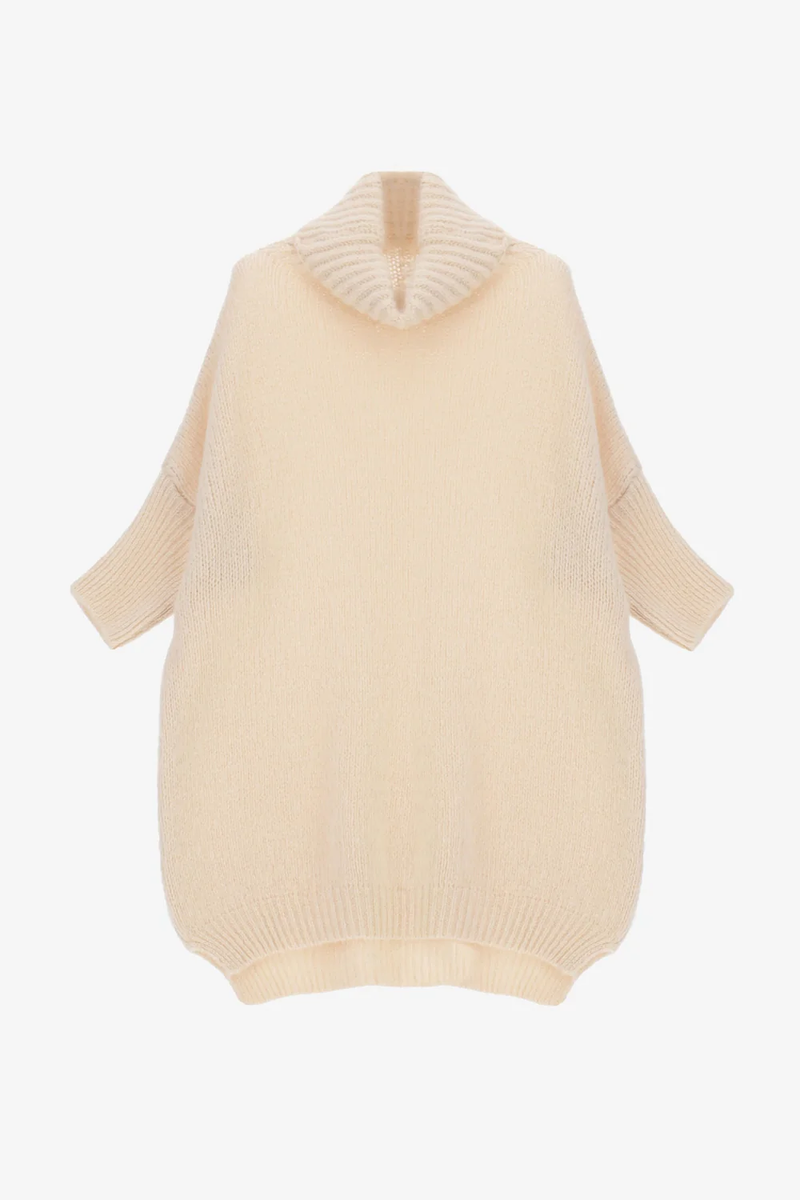 Pull long oversize col roulé Imperial Gesso