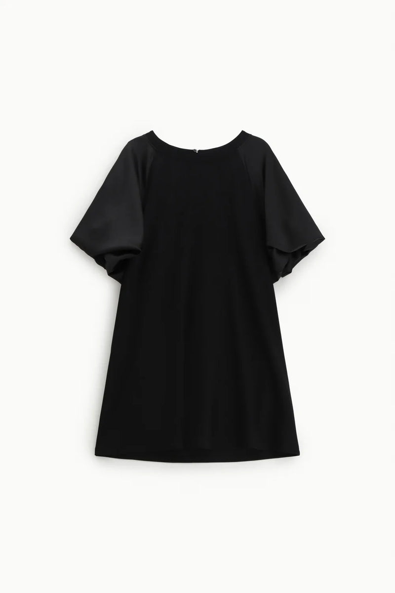 Robe courte trapèze Imperial manches ballon Nero