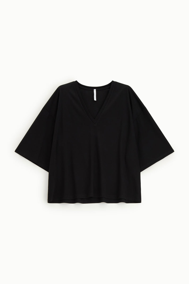 T-shirt Imperial oversize col V Nero