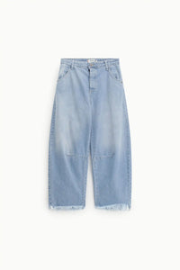 Jean baloon Please ourlet effiloché Blu Denim