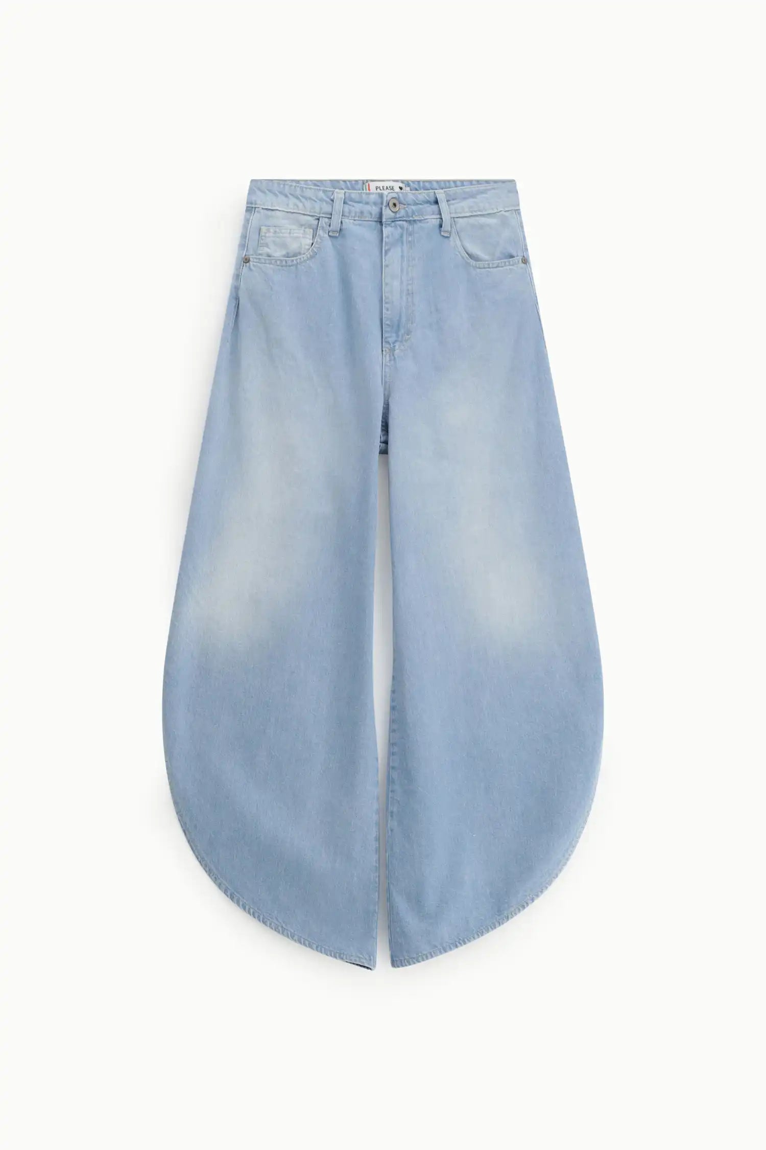 Jean large Please à fentes latérales Blu Denim