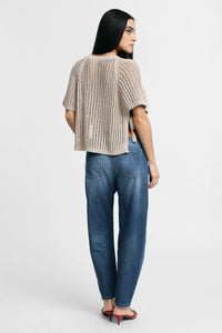 Jean Baggy Please asymétrique Blu Denim