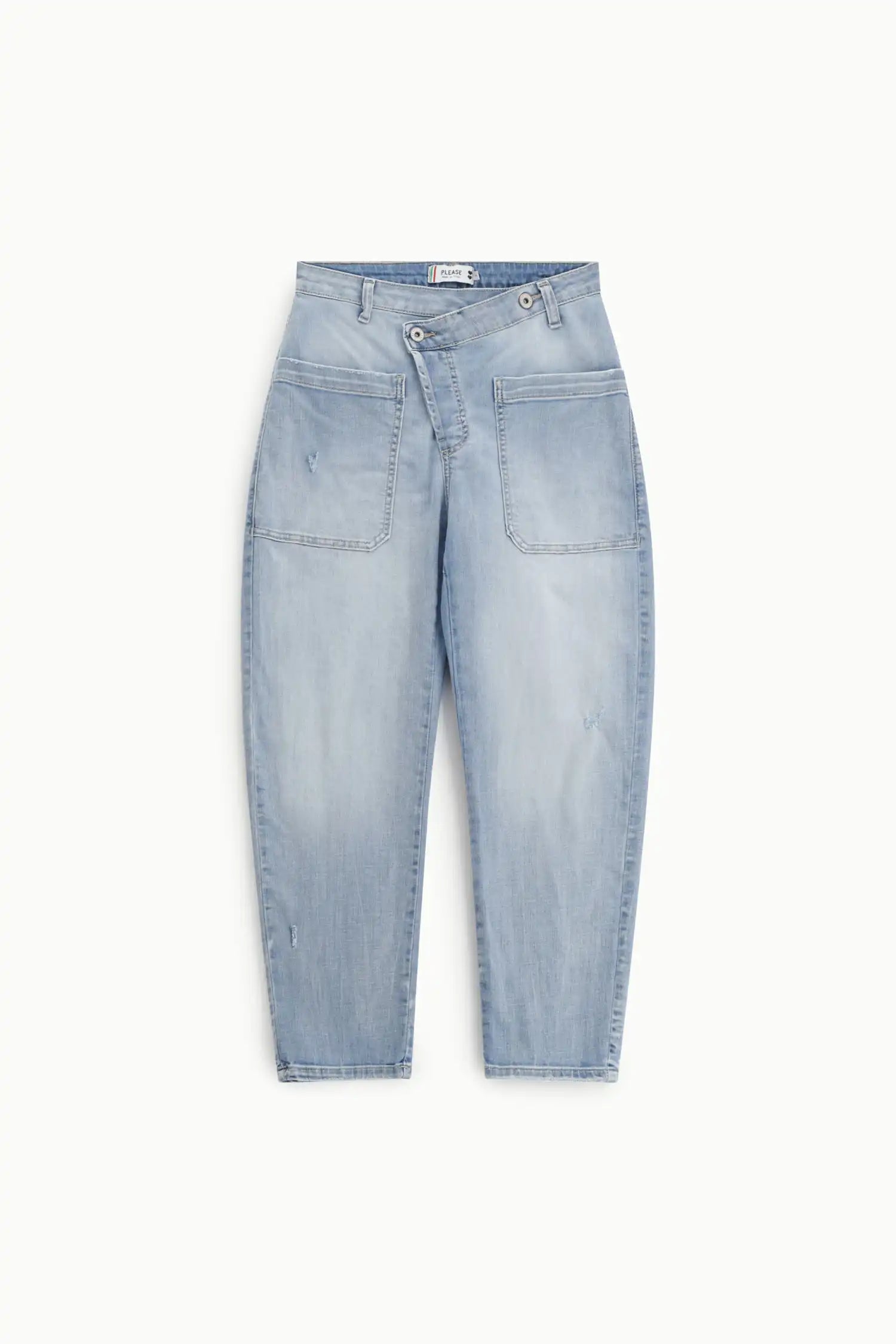 Jean Baggy Please asymétrique Blu Denim