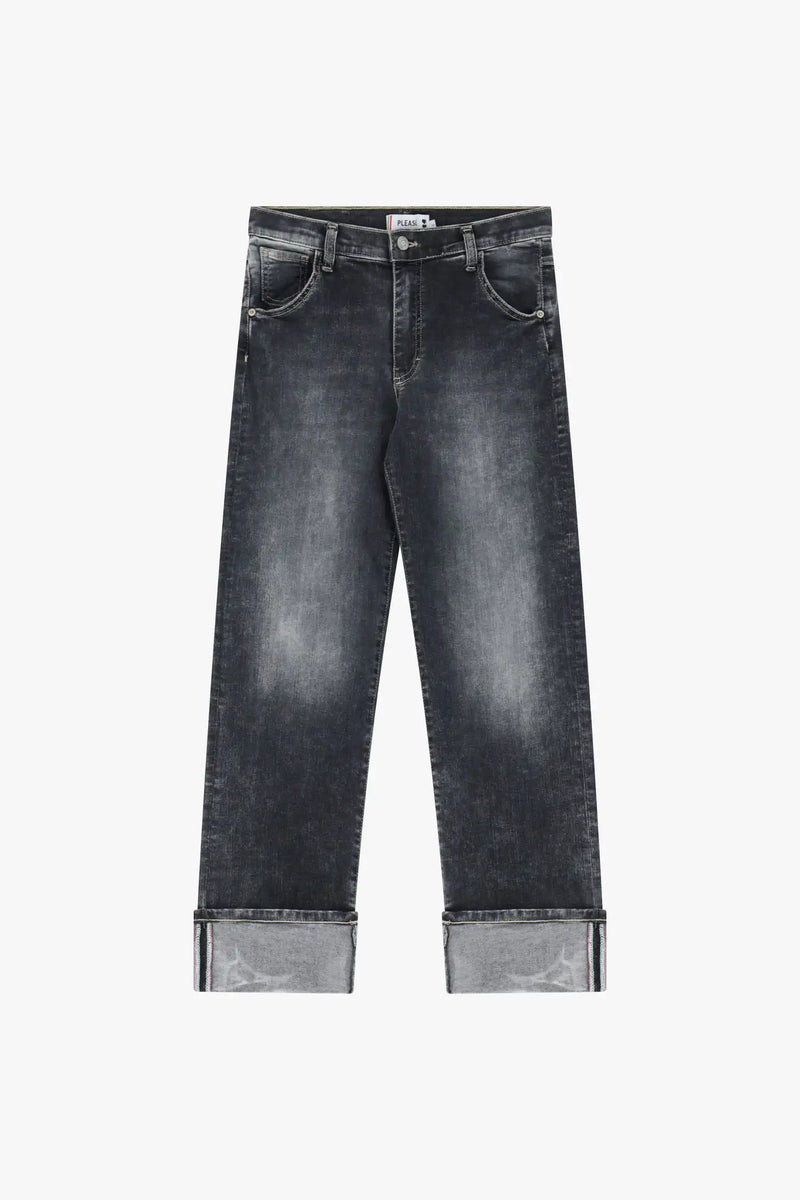 Jean Please large revers Nero Denim