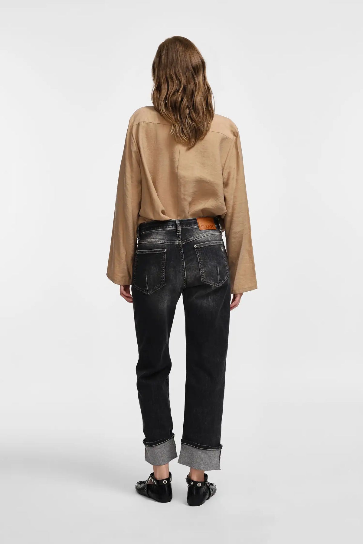 Jean Please large revers Nero Denim