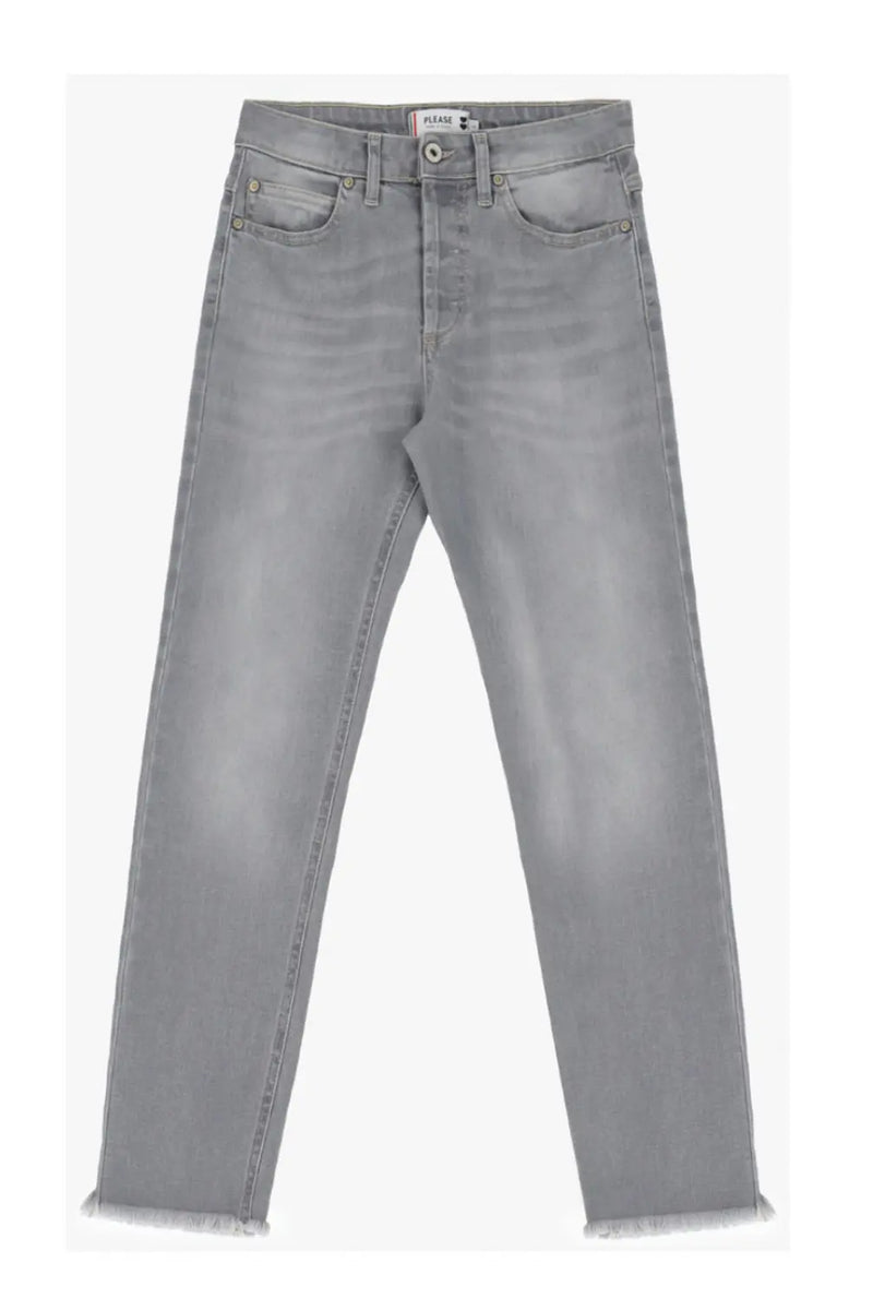 Jean Please effrangé Gris Clair