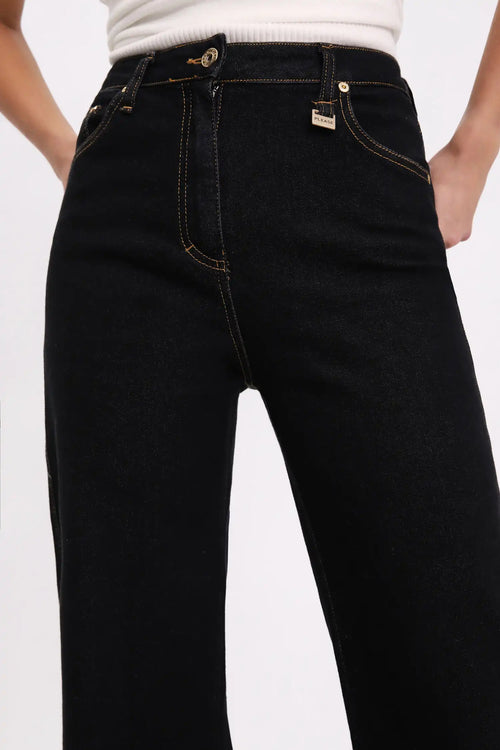 Jean Please Palazzo Nero Denim