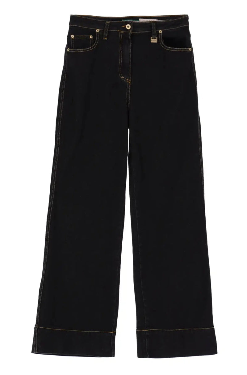 Jean Please Palazzo Nero Denim