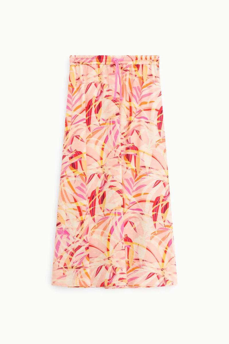 Jupe midi plissée Please motif feuillage Rosa