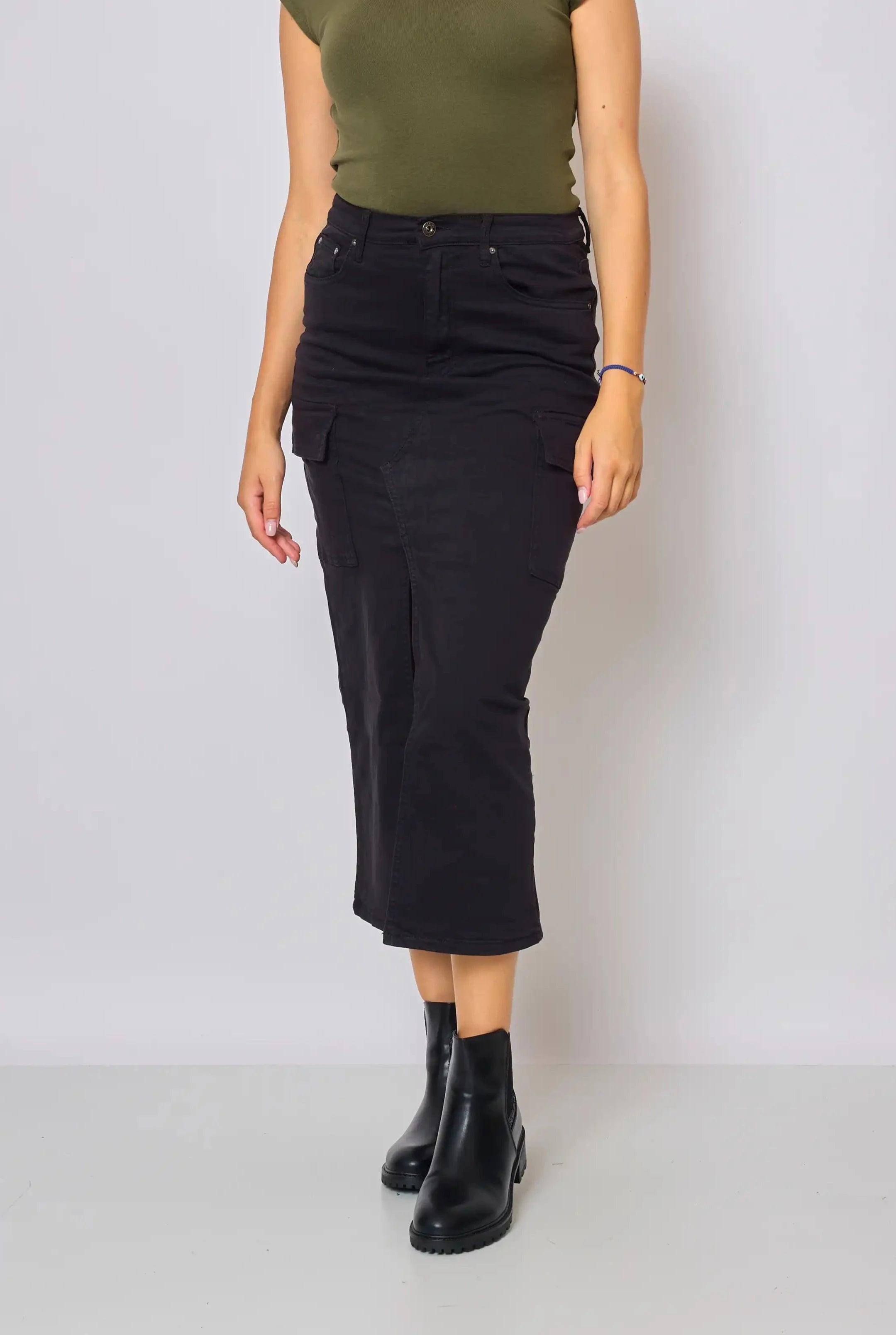 Jupe cargo noir sale