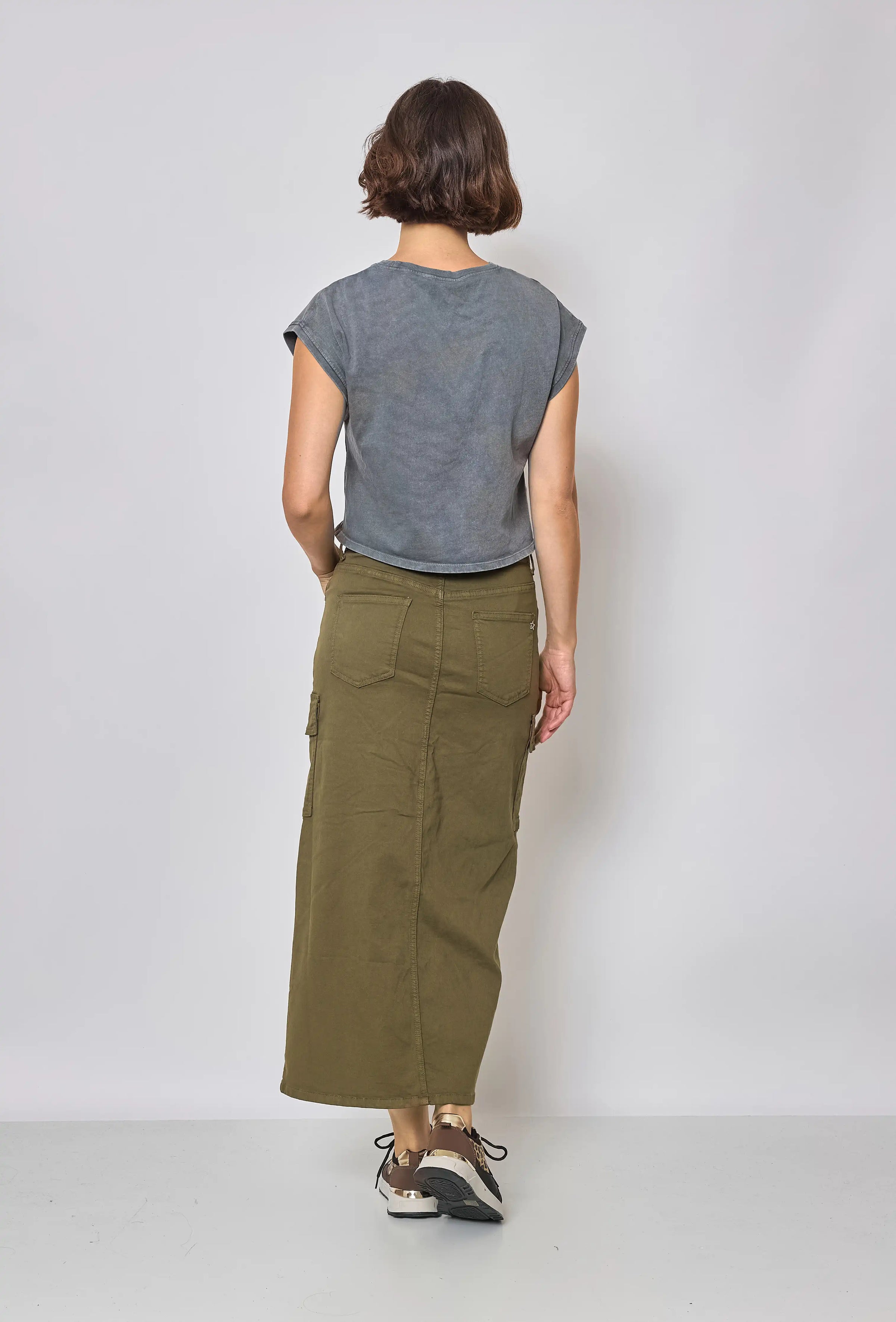 Jupe longue PLACE DU JOUR Cargo Kaki Livraison GRATUITE Boutique Access Nykita