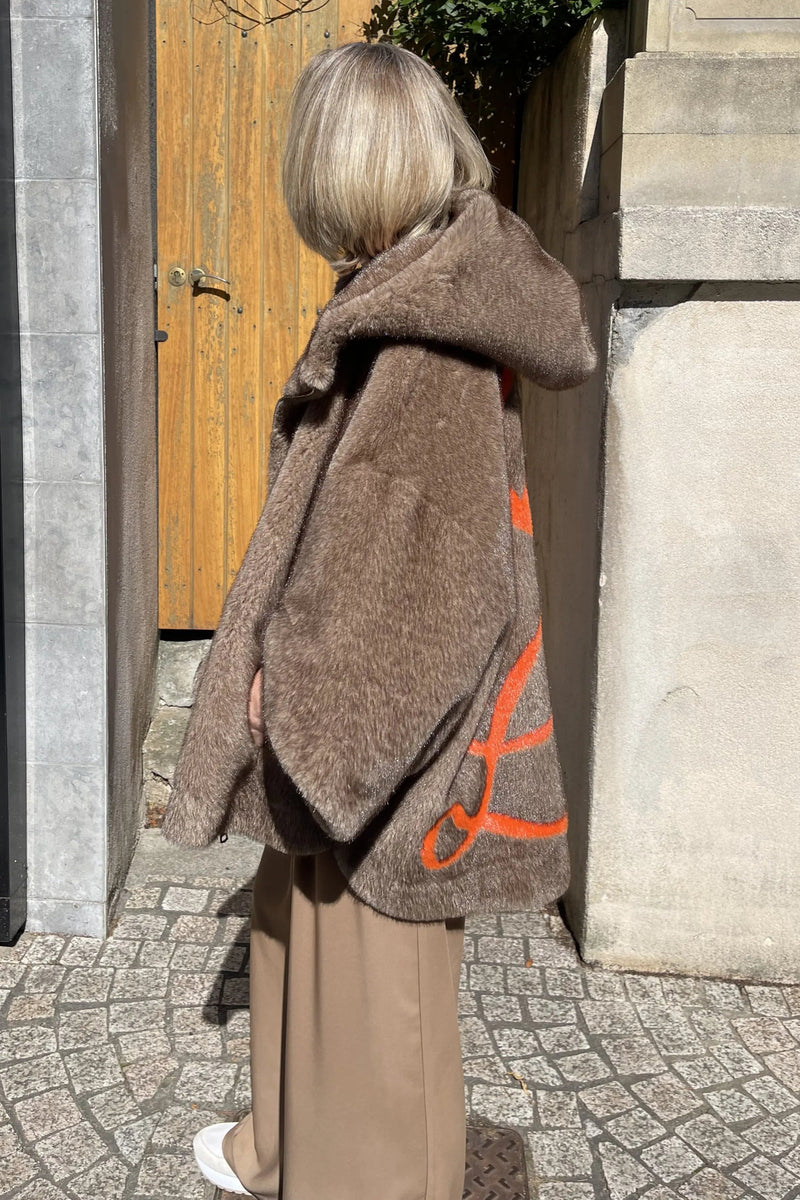 Manteau Cape Maison 26 Lea Art Pastel/Orange