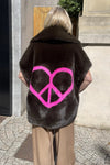 Manteau sans manches Maison 26 Mia Art Kaki/Fushia