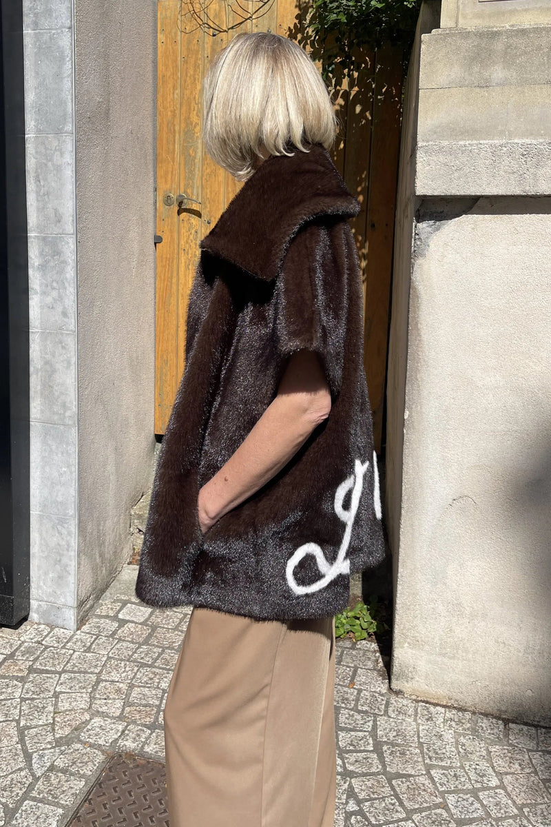 Manteau sans manches Maison 26 Mia Art Brown/Palomino