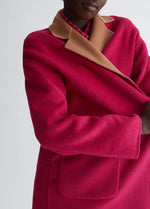 Manteau réversible Liu Jo en laine Dark fuxia