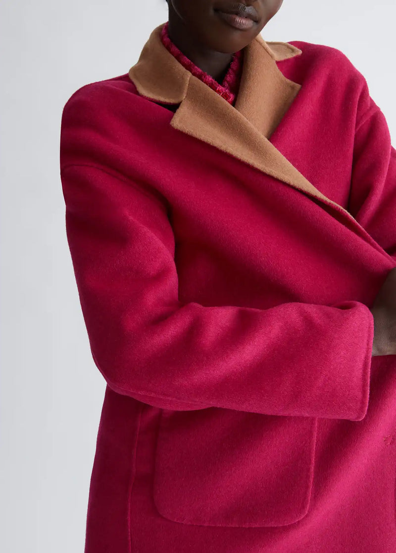 Manteau réversible Liu Jo en laine Dark fuxia