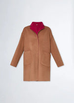 Manteau réversible Liu Jo en laine Dark fuxia