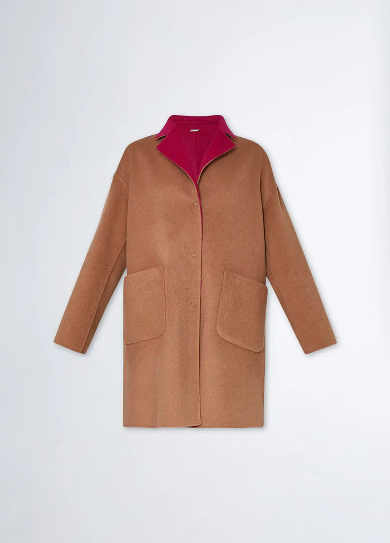 Manteau réversible Liu Jo en laine Dark fuxia