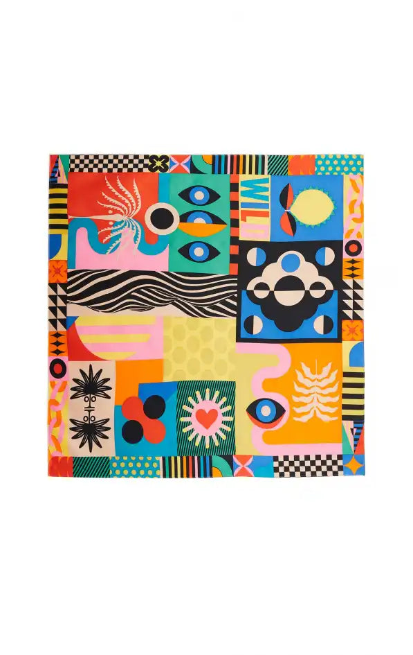 MEDIUM Foulard Wild Stripes Multicolore