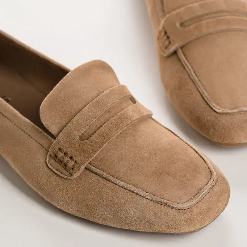 Mocassins Reqins Hema Cuir Velours Naturel