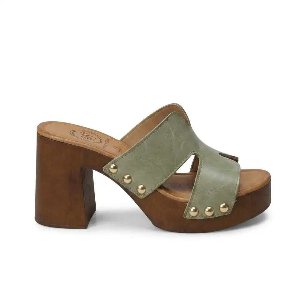 Mules à talons Diciottopiu en cuir Salvia