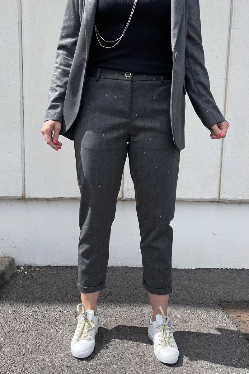 Pantalon Chino Imperial à rayures irisé Grigio