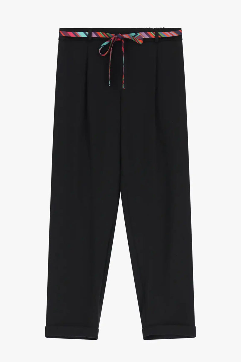 Pantalon Chino Please avec Ceinture Nero