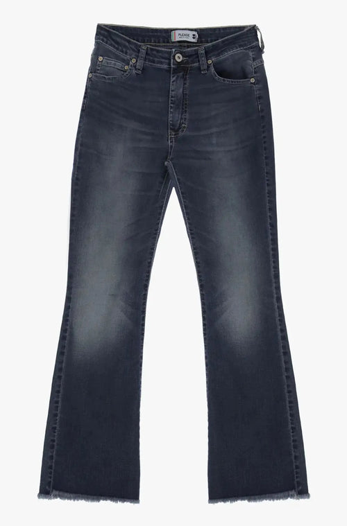 Jean Evasé Please effrangé Blu denim