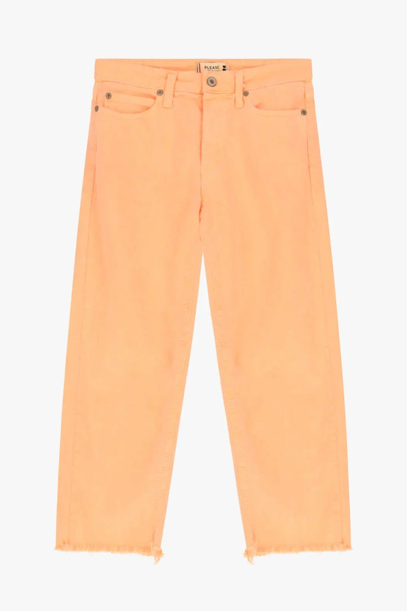 Jean Please effrangé Arancio Fluo